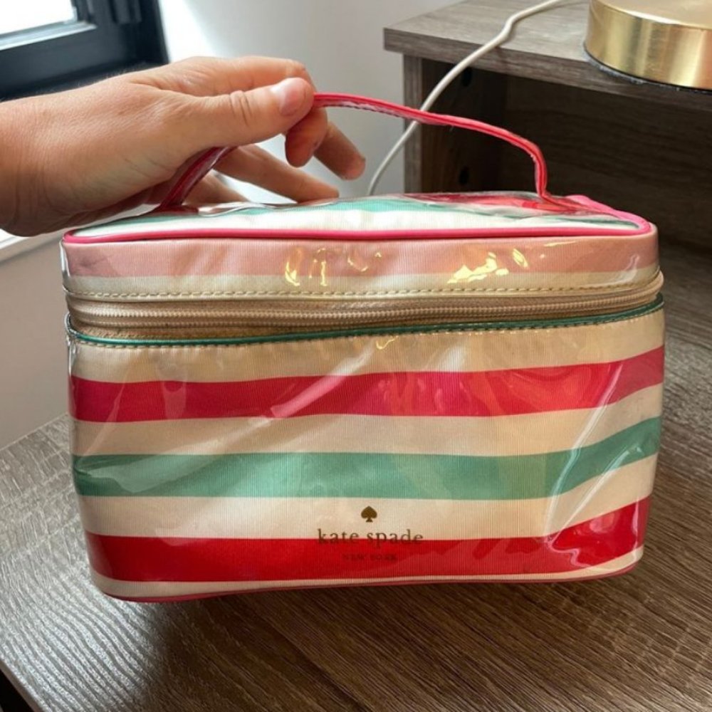 Kate Spade Striped Cosmetic Case Set
